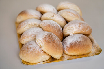 Valldemossa typical potato flour buns, Coque de Patata, .Majorca, Balearic Islands, Spain