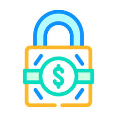 business padlock color icon vector. business padlock sign. isolated symbol illustration