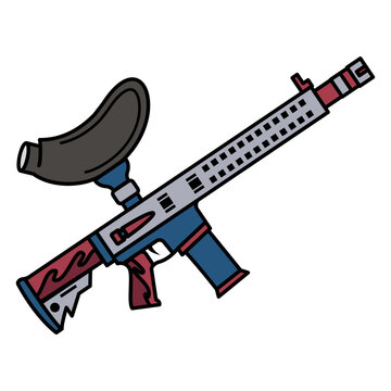 Heavy Machine Gun vector color icon design, Shooting sport symbol, extreme sports Sign, skeet shooting and trapshooting stock illustration, paintball rifle Concept