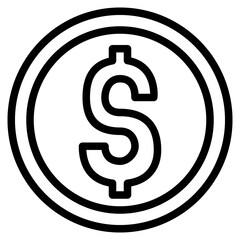 dollar line icon