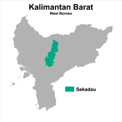 vector map of administrative boundaries Regency, West Kalimantan, Indonesia. can be used for presentations, business, analysis, regional profiles and others