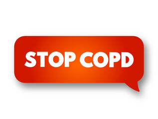 Stop COPD text message bubble, medical concept background