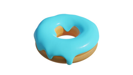 donut cream blue sky isolated on white