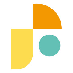 Letter F abstract colorful logo design template