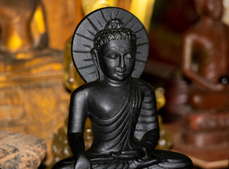 Close up of black buddha