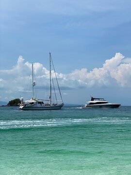 Boats off the coast of Phuket Thailand
