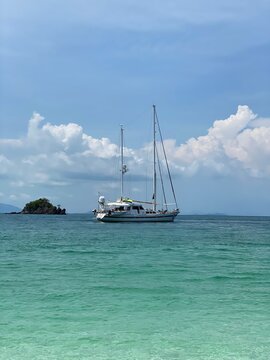 Boats off the coast of Phuket Thailand