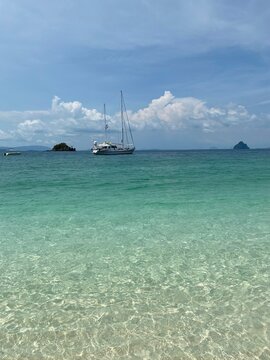 Boats off the coast of Phuket Thailand