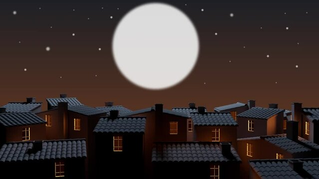 Witch Flying Over The City