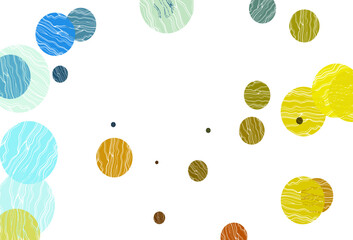 Light blue, yellow vector backdrop with dots.