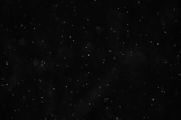 snow black background abstract texture, snowflakes falling in the sky overlay