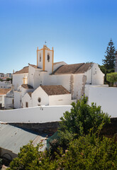 Portugal, August 2022: Old church Igreja de Santiago built in the XIII century and rebuilt after...