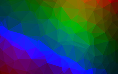 Obraz premium Dark Multicolor, Rainbow vector triangle mosaic cover.