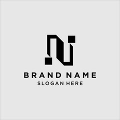 Obraz premium Creative and modern N letter logo design. N I, IN Logo Design, Initial N Logo template