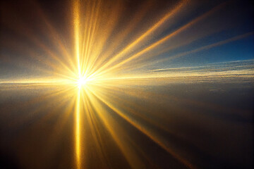 sun rays shining through the clouds