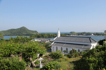 長崎県五島列島福江島、水ノ浦教会付近