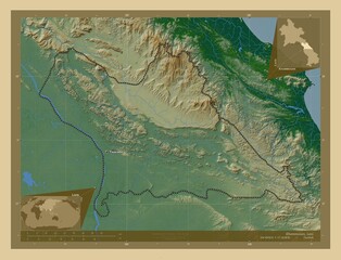 Khammouan, Laos. Physical. Labelled points of cities