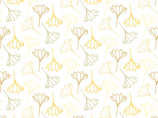 Flowers in golden colors pattern
