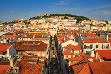 Fototapeta na wymiar The red roofs os Lisbon. Portugal