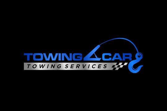 Towing car evacuation logo design winch truck rescue emergency accident service