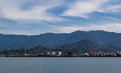 View of Batumi seaport. Batumi, Georgia