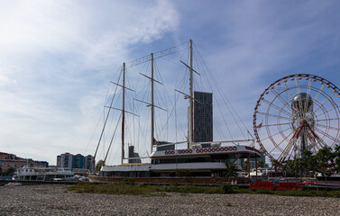 View of Batumi seaport. Batumi, Georgia