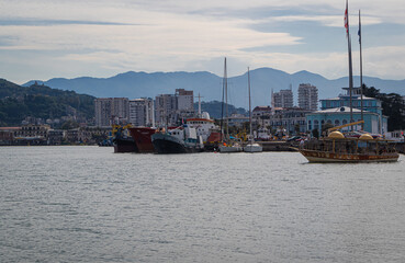 View of Batumi seaport. Batumi, Georgia