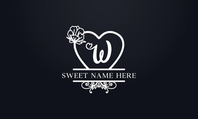 Love logo sign letters with name and valentines day and dating logo vector. love and heart monogram for love romantic passion or wedding day design.