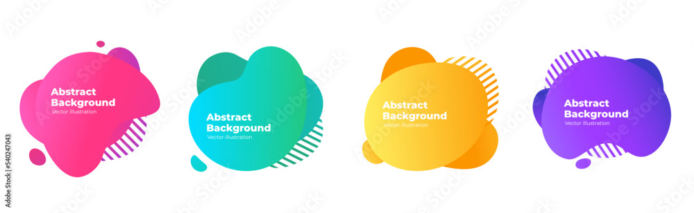 Wall mural abstract blur fluid shapes color gradient vector illustration. free form shapes. abstract background