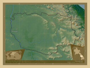 Savannakhet, Laos. Physical. Labelled points of cities