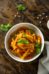 Homemade roasted pumpkin with fresh parsley
