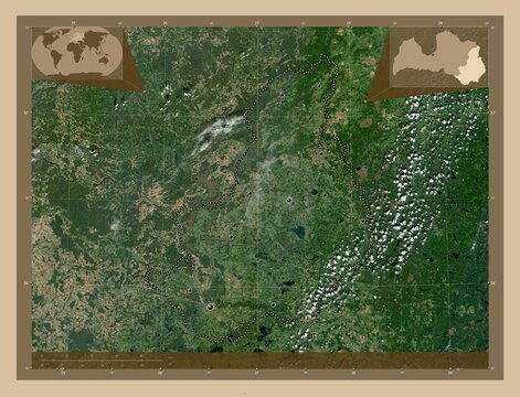 Latgale, Latvia. Low-res satellite. Major cities