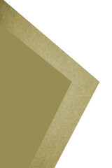 Abstract vertical brown green triangular papers on white background looks like side view of an open book plain vs textured cover
