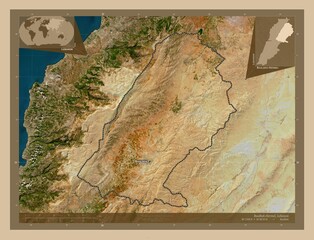 Baalbek-Hermel, Lebanon. Low-res satellite. Labelled points of cities
