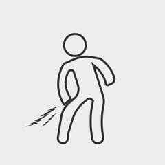 Knee pain vector icon illustration sign