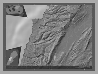 Mount Lebanon, Lebanon. Bilevel. Labelled points of cities