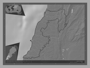 South, Lebanon. Bilevel. Labelled points of cities
