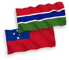 Flags of Independent State of Samoa and Republic of Gambia on a white background