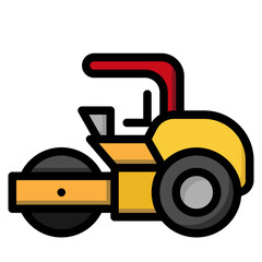 road roller filled color line