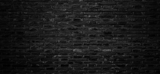Fototapeta na wymiar Dark black brick walls, brick room, interior texture, wall background.