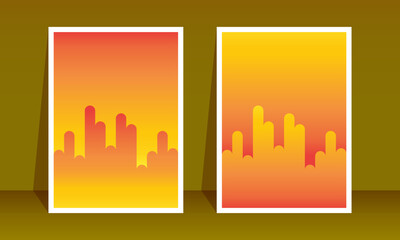 Gradient minimalist shape poster template