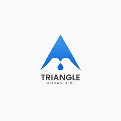 minimalist triangle or arrow logo design template