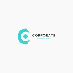 minimalist letter c logo design template