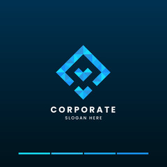 Abstract minimalist pixel logo design template