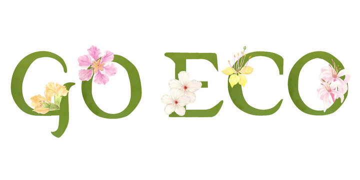 Go Eco custom typography using Philippine flowers