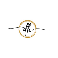 Letter D H Initial Beauty Logo Template