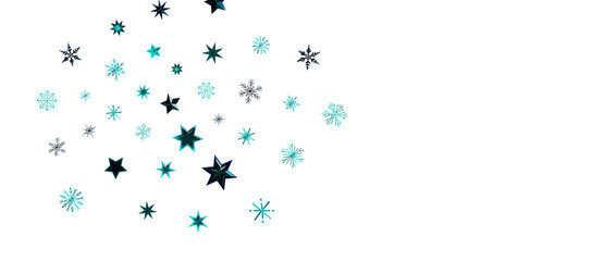 Snowflakes and bokeh lights on the blue Merry Christmas background. 3D render