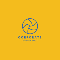 volleyball minimalist logo design template