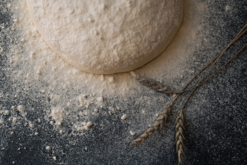 Raised piece of dough for making