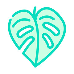 monstera leaf plant color icon vector. monstera leaf plant sign. isolated symbol illustration